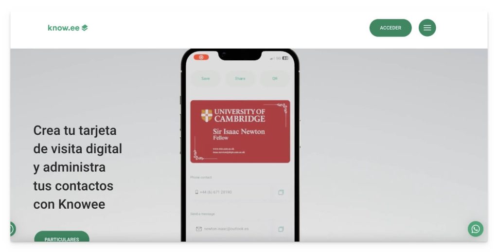 Imagen de la página principal de la plataforma KNOW.EE