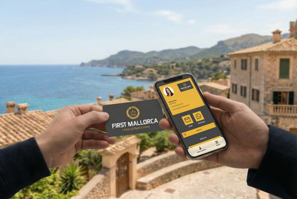 Imagem de uma mão com um cartão NFC a aproximar-se de um telemóvel, que tem no ecrã o <a href=